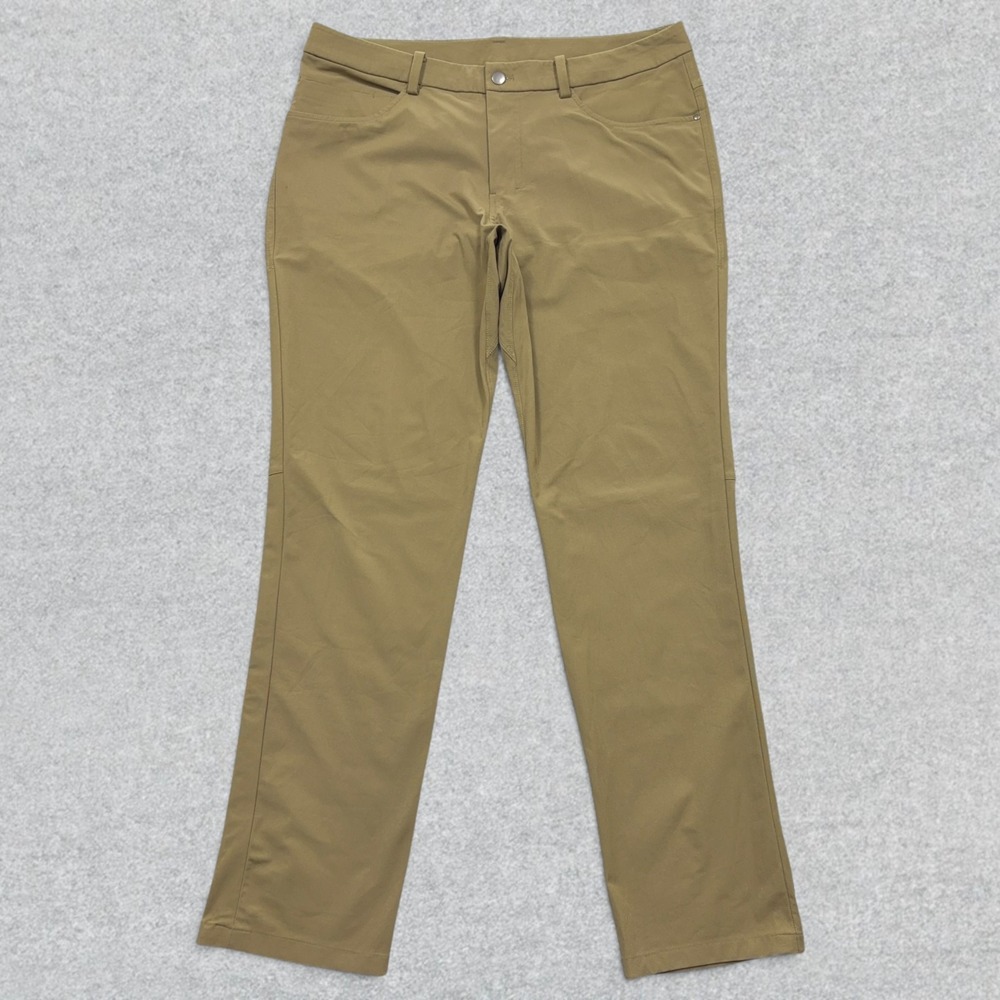 Lululemon ABC Pants Mens 36x33 Artifact Tan Warpstreme Classic Fit 5-Pocket